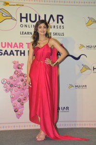 actress Shilpa Shetty sizzles in a red dress at an event