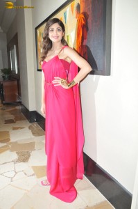 actress Shilpa Shetty sizzles in a red dress at an event
