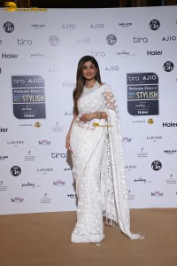 Bollywood actress Shilpa Shetty gorgeous in a white saree