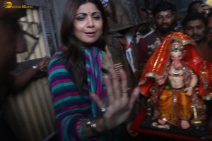 Bollywood Actress Shilpa Shetty welcomes Lord Ganesha to her house on Sep 17, 2023
