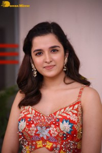 Telugu and Bollywood Actress Shirley Setia in a red dress