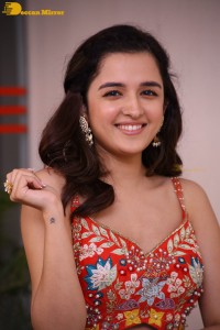 Telugu and Bollywood Actress Shirley Setia in a red dress