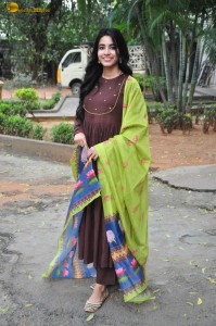 actress shivani nagaram cute photoshoot in a brown salwar