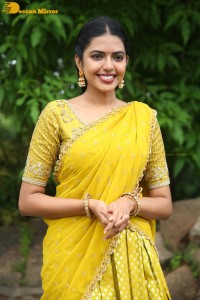 Shivani Rajashekar in a yellow saree