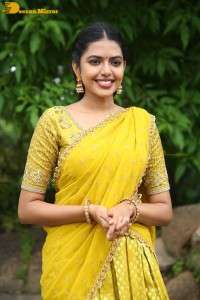 Shivani Rajashekar in a yellow saree