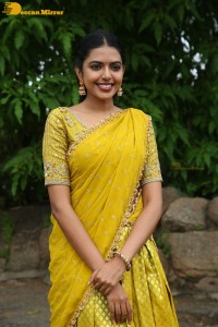 Shivani Rajashekar in a yellow saree