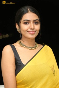actress shivani rajashekar beautiful looks in a yellow saree