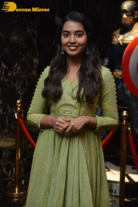 Shivathmika Rajashekar dressed in a green salwar kameez for a photoshoot