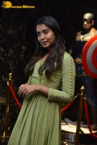 Shivathmika Rajashekar dressed in a green salwar kameez for a photoshoot