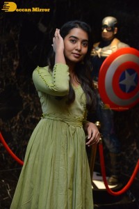 Shivathmika Rajashekar dressed in a green salwar kameez for a photoshoot