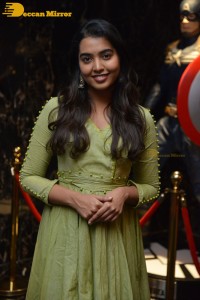 Shivathmika Rajashekar dressed in a green salwar kameez for a photoshoot