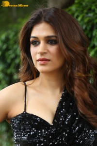 Shraddha Das in a black slit dress