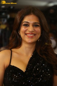 Shraddha Das in a black slit dress