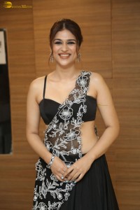 actress Shraddha Das beautiful in a black lehenga choli at an event