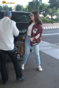 bollywood actress Shraddha Kapoor in a sports jacket and denim jeans