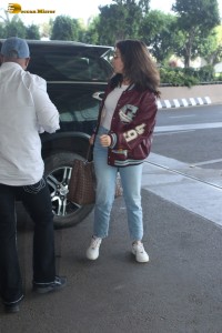 bollywood actress Shraddha Kapoor in a sports jacket and denim jeans