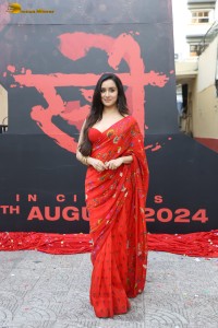 actress Shraddha Kapoor ravishing in a red saree