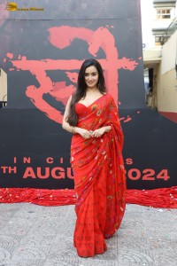 actress Shraddha Kapoor ravishing in a red saree