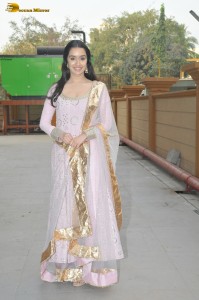 actress Shraddha Kapoor cute in a pink salwar dress