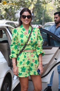 Indian Actress Shriya Saran in a green dress