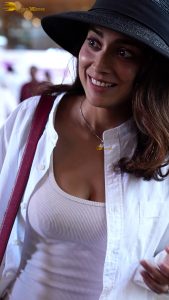 actress shriya cute in a white top and shirt