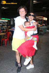 Shriya Saran seen with her husband Andrei and daughter Radha
