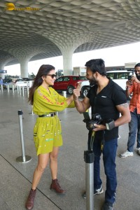 Shriya Saran spotted with her husband at Mumbai Airport
