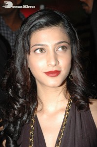 Shruti Haasan in a brown dress