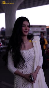 Shruti Haasan beautiful in a white salwar dress