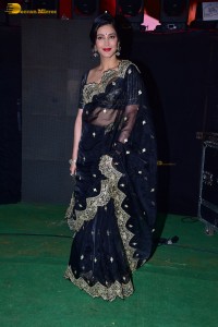 Shruti Haasan ravishing looks in a black saree at a movie function
