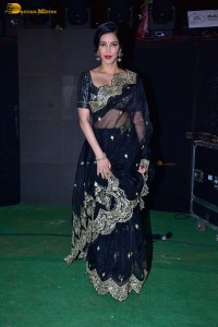 Shruti Haasan ravishing looks in a black saree at a movie function