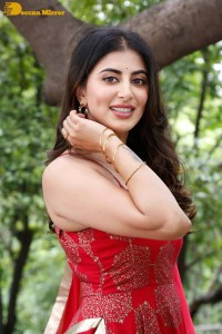 Actress Shweta Avasthi in a red dress
