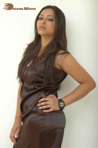 Actress Shweta Basu Prasad cute in a Brown Dress