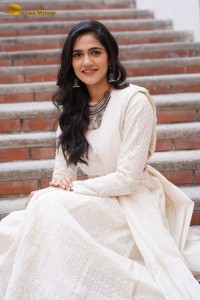 Tollywood Actress Simran Choudhary in a white salwar dress