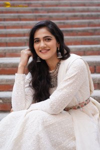 Tollywood Actress Simran Choudhary in a white salwar dress