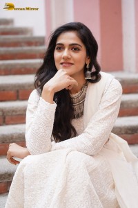 Tollywood Actress Simran Choudhary in a white salwar dress