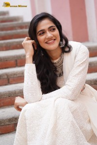 Tollywood Actress Simran Choudhary in a white salwar dress