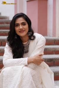 Tollywood Actress Simran Choudhary in a white salwar dress