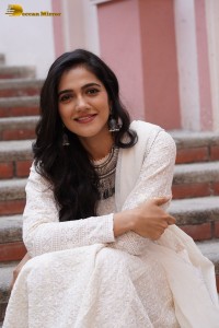 Tollywood Actress Simran Choudhary in a white salwar dress
