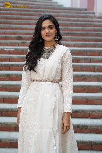 Tollywood Actress Simran Choudhary in a white salwar dress