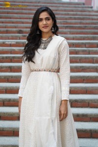 Tollywood Actress Simran Choudhary in a white salwar dress