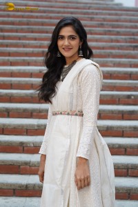 Tollywood Actress Simran Choudhary in a white salwar dress