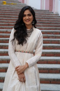 Tollywood Actress Simran Choudhary in a white salwar dress