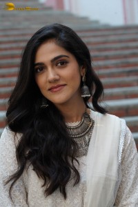 Tollywood Actress Simran Choudhary in a white salwar dress