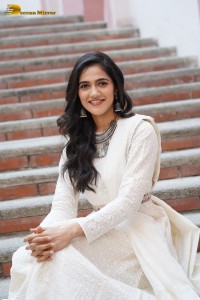 Tollywood Actress Simran Choudhary in a white salwar dress