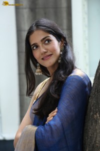 actress Simran Choudhary beautiful in a blue saree