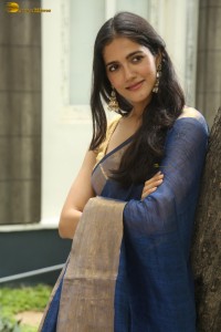 actress Simran Choudhary beautiful in a blue saree