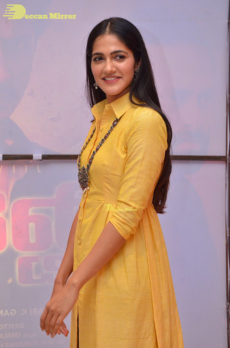 Telugu Actress Simran Choudhary in a yellow salwar dress