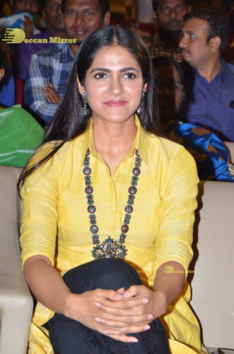 Telugu Actress Simran Choudhary in a yellow salwar dress