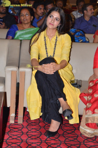 Telugu Actress Simran Choudhary in a yellow salwar dress
